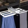 Pull Out Trousers Rack 22 Arms Steel Pants Hanger Bar Clothes Organizers for Closet for Space Saving and Storage