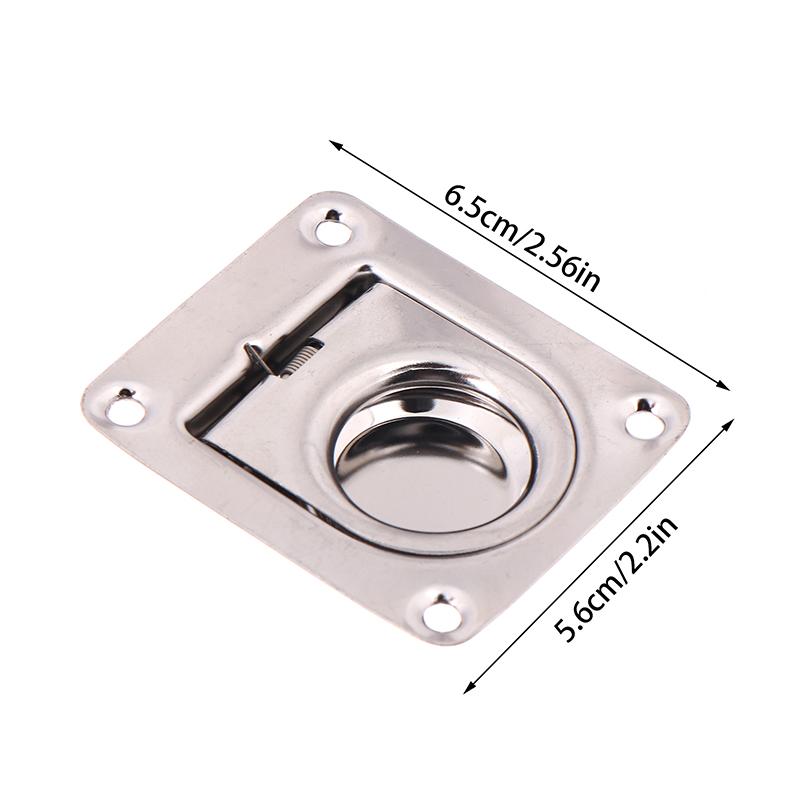 1 шт. 65X56 мм Квадратное подпружиненное кольцо-пуля из нержавеющей стали, ручка для люка палубы лодки, заподлицо, фурнитура для шкафа, утопленные кольца-пули