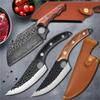 Forged Kitchen Meat Cleaver Chef Knife Boning Slicing Full Tang Butcher Knife Peeling Cutting Fish Sushi Knife with Sheath