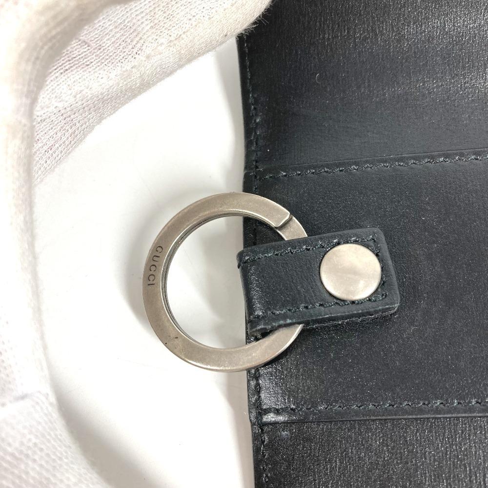 Gucci 435305 GG Marmont Логотип GG 6P Брелок 6 точек ключ Чехол для ключей Кожа Черный