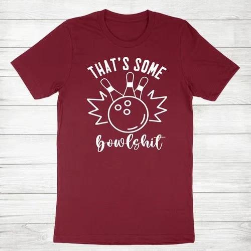 Смешная футболка для боулинга That's Some Bowlshit Shirt Подарок любителю боулинга Юмористическая футболка