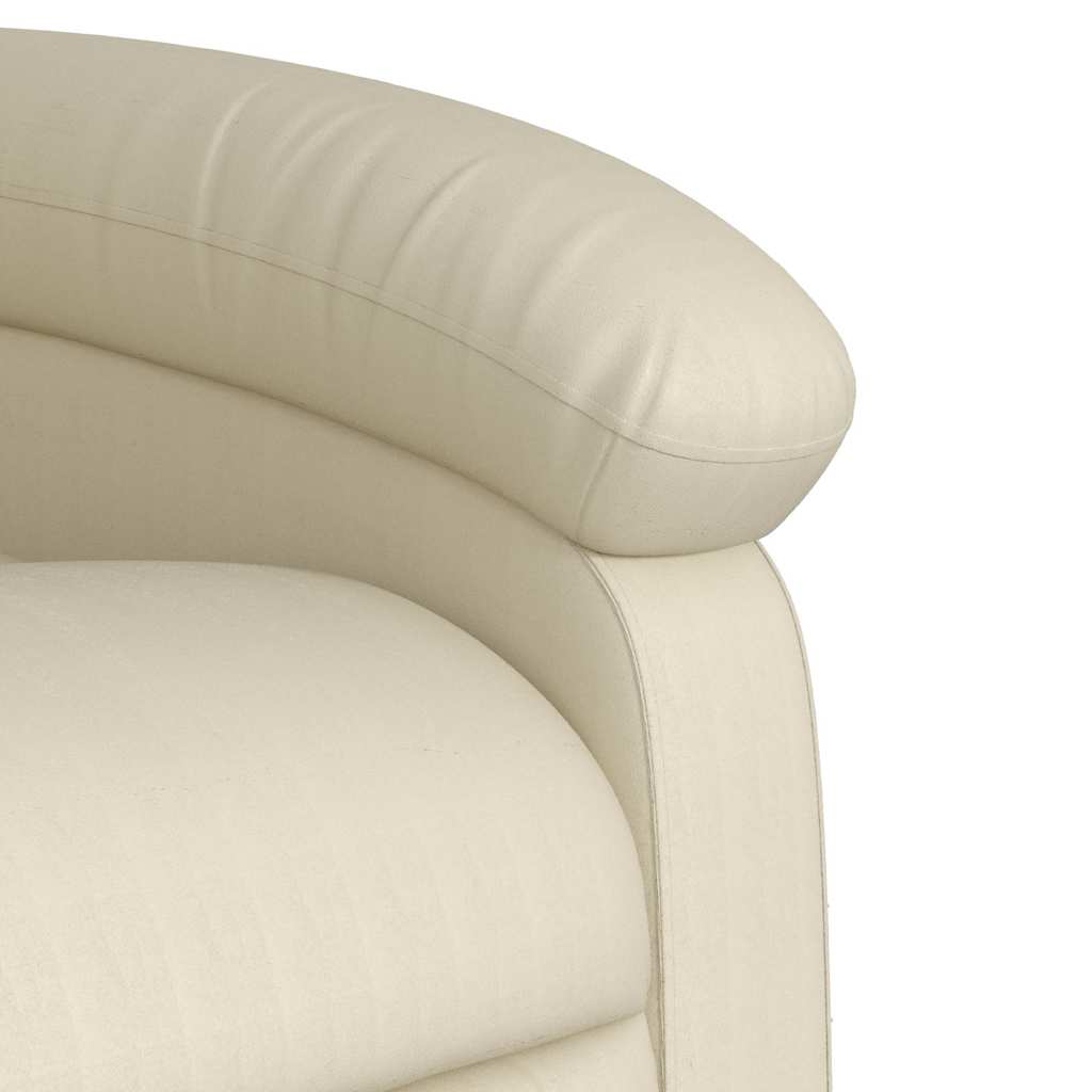 Massage Recliner with Rising Aid Cream Faux Leather