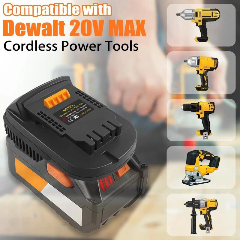Совместим с аккумуляторным электроинструментом Dewalt 18V/20V. Подключается к литий-ионным аккумуляторам Ridgid/AEG 18V Hyper. Адаптер аккумулятора AR20DL