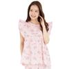 SAN1481 Checkered My Melody Frill Short Long [SAZAC] Pajamas, Women's, Sleeves, Pants, Loungewear, Mymelody, Sanrio, Pink/L