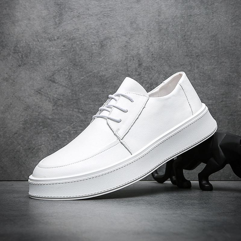 Новые модные туфли из коровьей кожи на платформе белого цвета для мужчин, дизайнерские повседневные кроссовки для мужчин, весна-осень, модные туфли из коровьей кожи Zapatos De Hombre