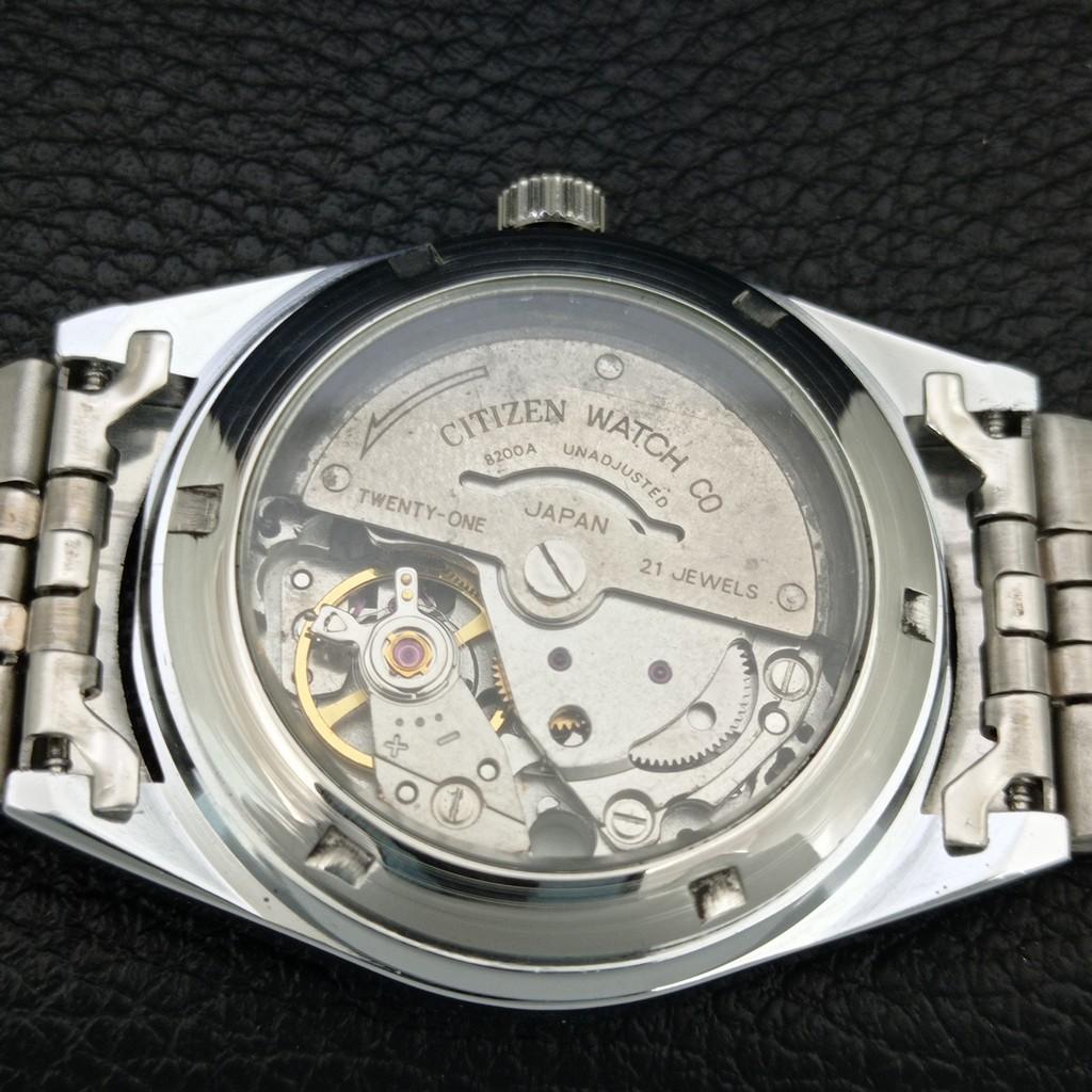 VINTAGE REFURBISHED CITIZEN AUTOMATIC 8200 JAPAN MENS BLUE DIAL WATCH a446871-1