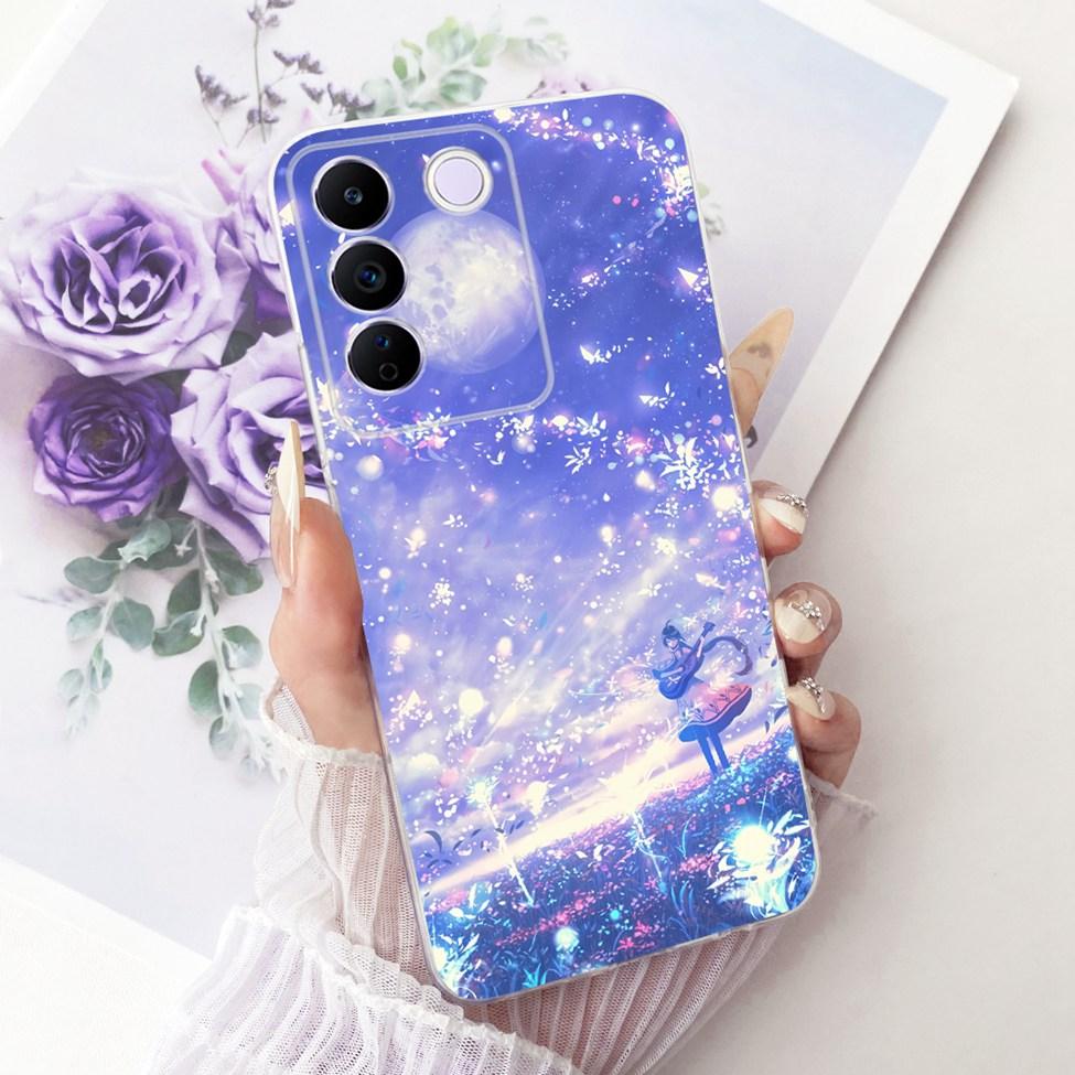 Transparent Cover For Vivo S16e 5G Case V2239A Cute Cat Fashion Butterfly Funny Painted Casing For VivoS16e 5G