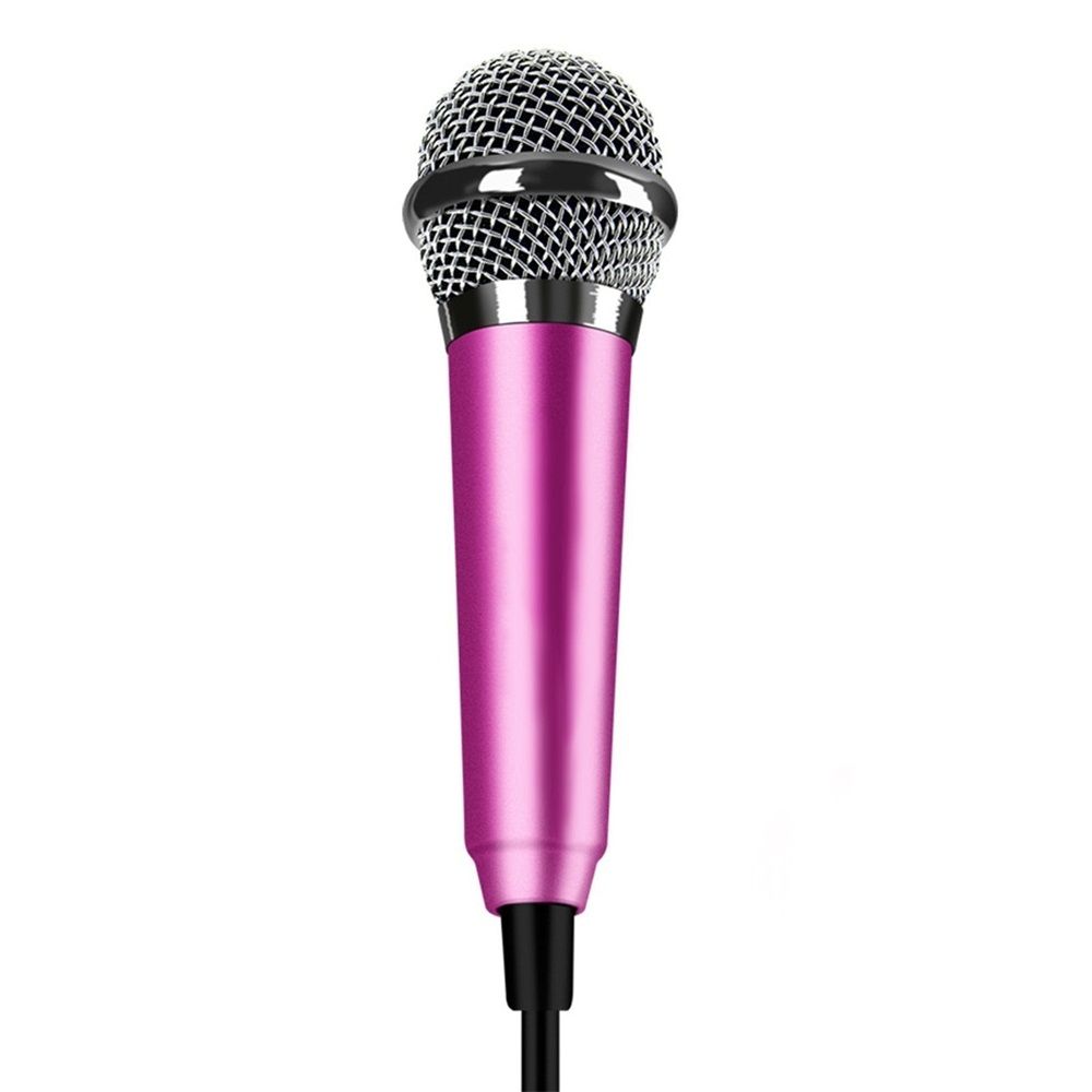 Portable Stereo Mic Mini Microphone Condenser 3.5mm Wired Karaoke