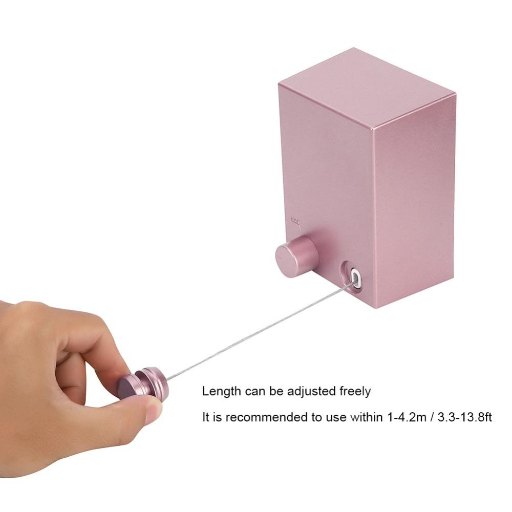 Gold Pink Retractable Clothesline Stainless Steel ABS Steel Rope Clothesline Indoor Outdoor