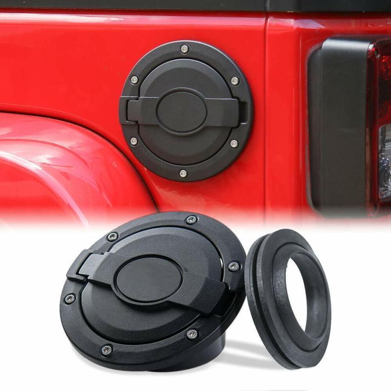 Gas Fuel Tank Cap Cover for Jeep Wrangler JK 2007-2018 & Unlimited Outer Fuel Filling Cover