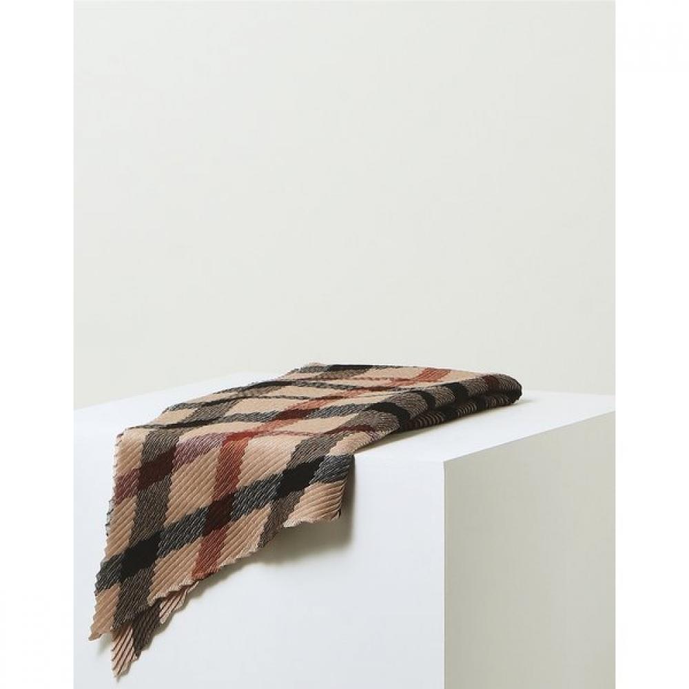 Daks Brown Check Wool 100 Pleats Scarf Dcsc3f581w3