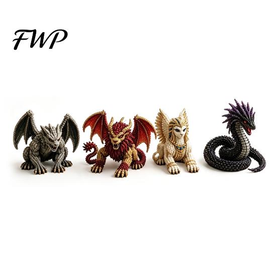 Handmade Craft Hobby DIY 3D Animal Beading Kit for Beginners, Interactive Plastic Beads Art Cute Shape Set Kids Adults, Creative Projects Home Desktop