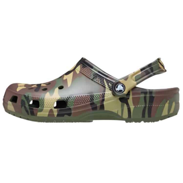Crocs Классические камуфляжные клоги из ЭВА, унисекс, зеленый, коричневый 211936-3TC