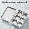 Stainless Steel Ice Cube Tray 6 Cavity Large Whiskey Cubes Mold Fast Release Slow-Melting Whiskey Ice Cube Maker for Cocktails Coffee