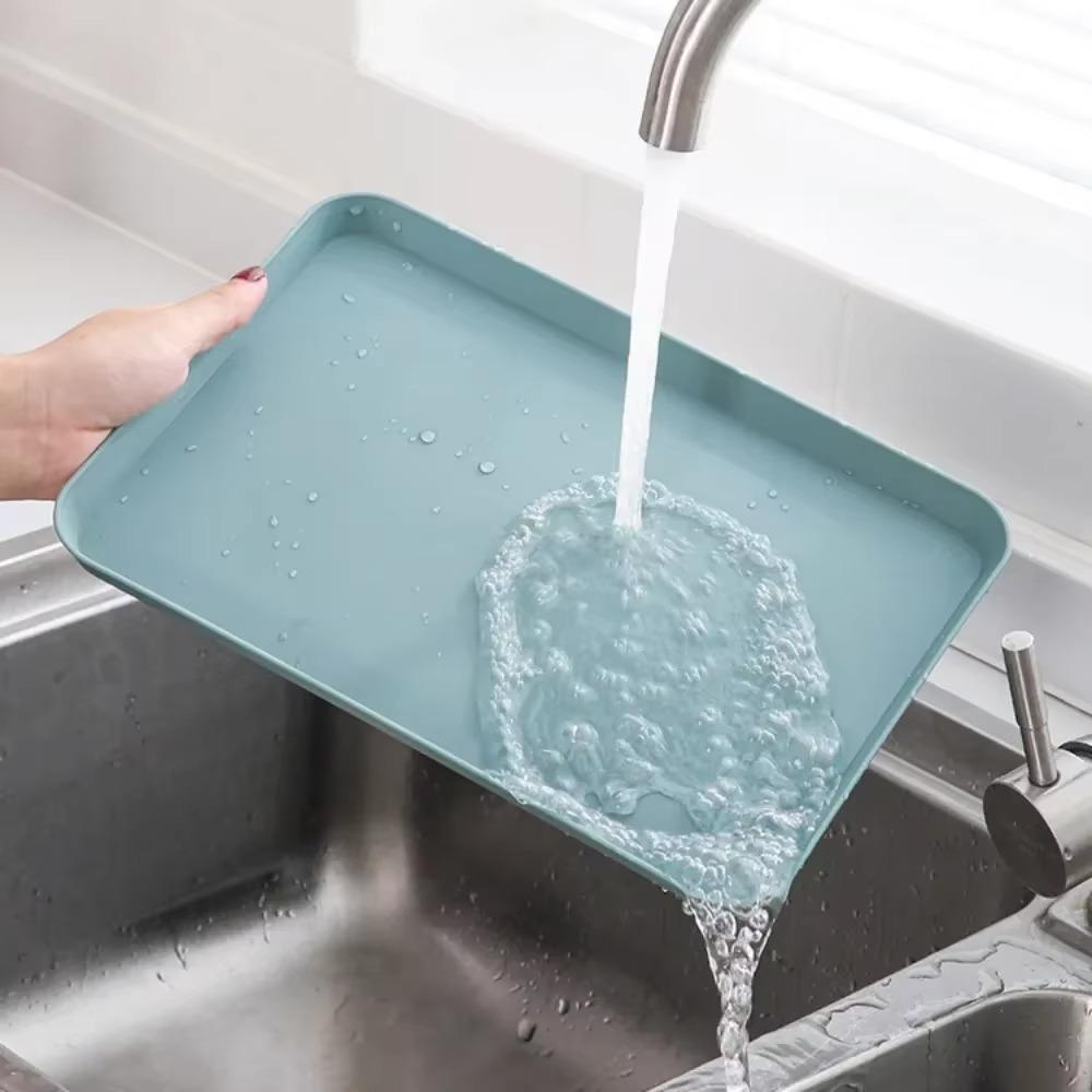 Пластиковый поднос для ресторана, нескользящий поднос для хранения продуктов, кухонный ящик для хранения, поднос для чая и фруктов, домашний поднос для десертов