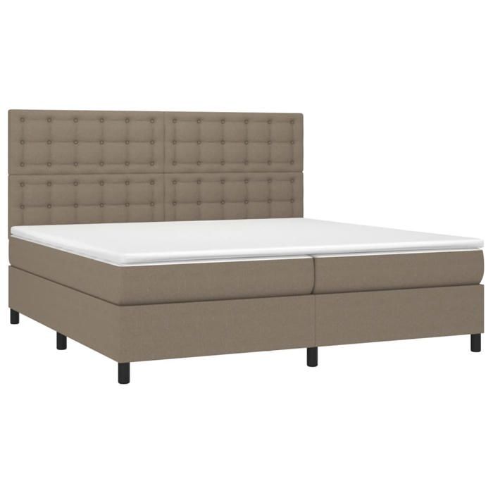 Maison Exclusive - Sommier à lattes de lit avec matelas Taupe 200x200 cm Tissu