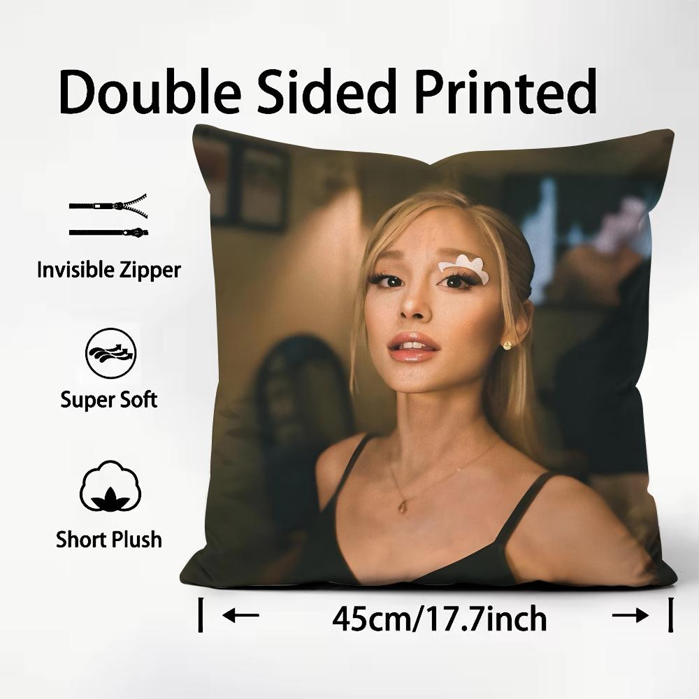 AAriana GrandeE Singer Cushion Cover Plush Fabric Soft DoubleSided Printed Sofa Warm Winter Home Child Gift Pillow Case
