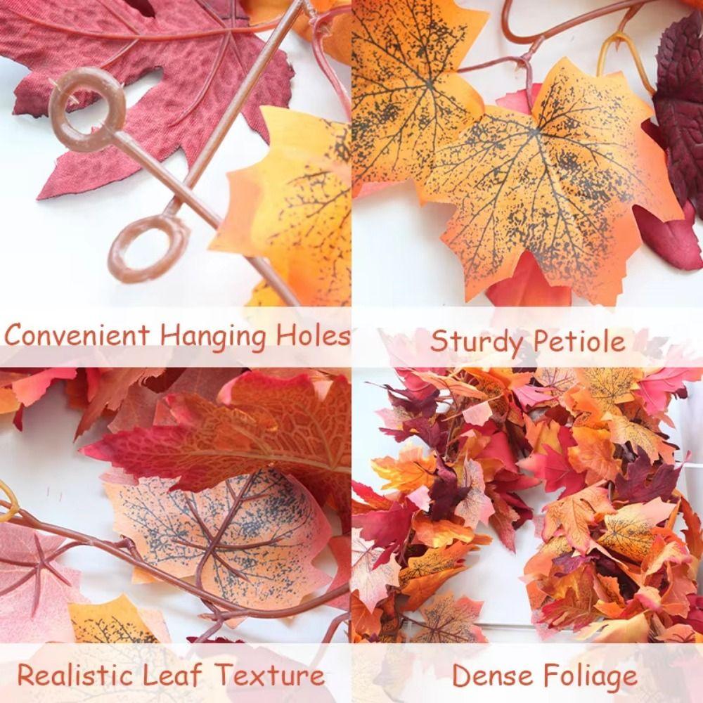 1.7m Red Autumn Maple Leaves Creative Fake Autumn Vines Maple Leaf Plant Decoration Fall Decor