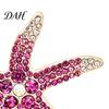 Coats Starfish Jewelry Vintage Rhinestone Brooch, Ocean Metal Lapel Pin, Beach Party Accessory Sea Animal for Suit Dress Coat Scarf Brooch