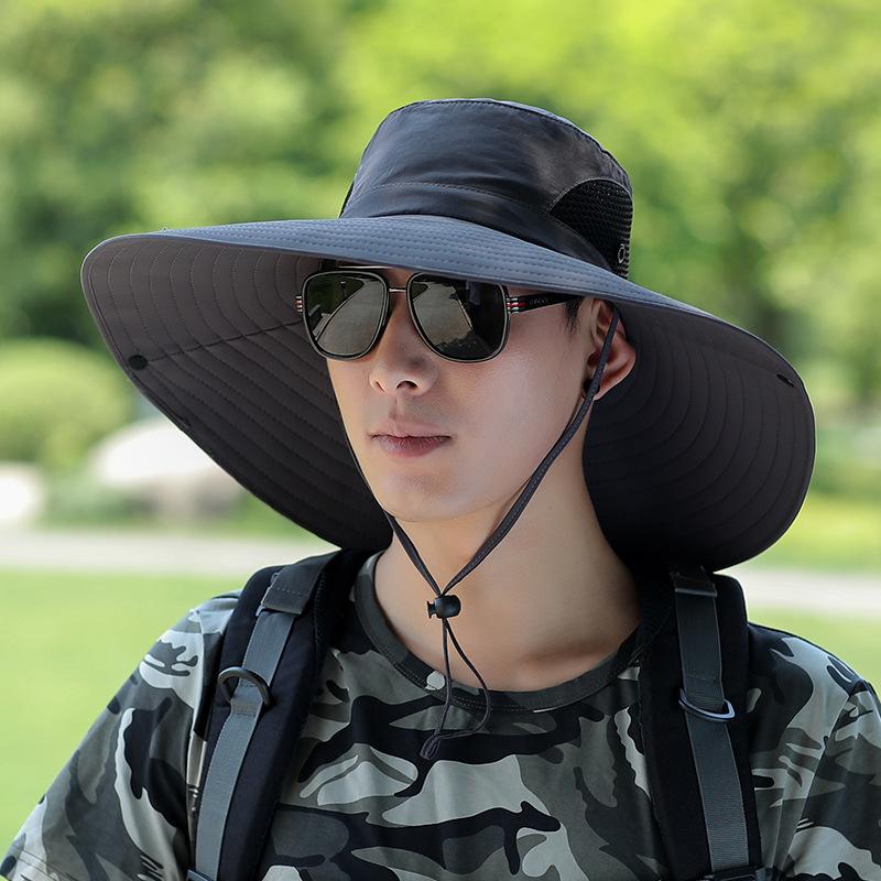 Уличная широкая солнцезащитная шляпа-ведро для мужчин с защитой от ультрафиолета, мягкая дышащая шляпа от солнца, альпинистская шляпа для пешего туризма, рыбалки