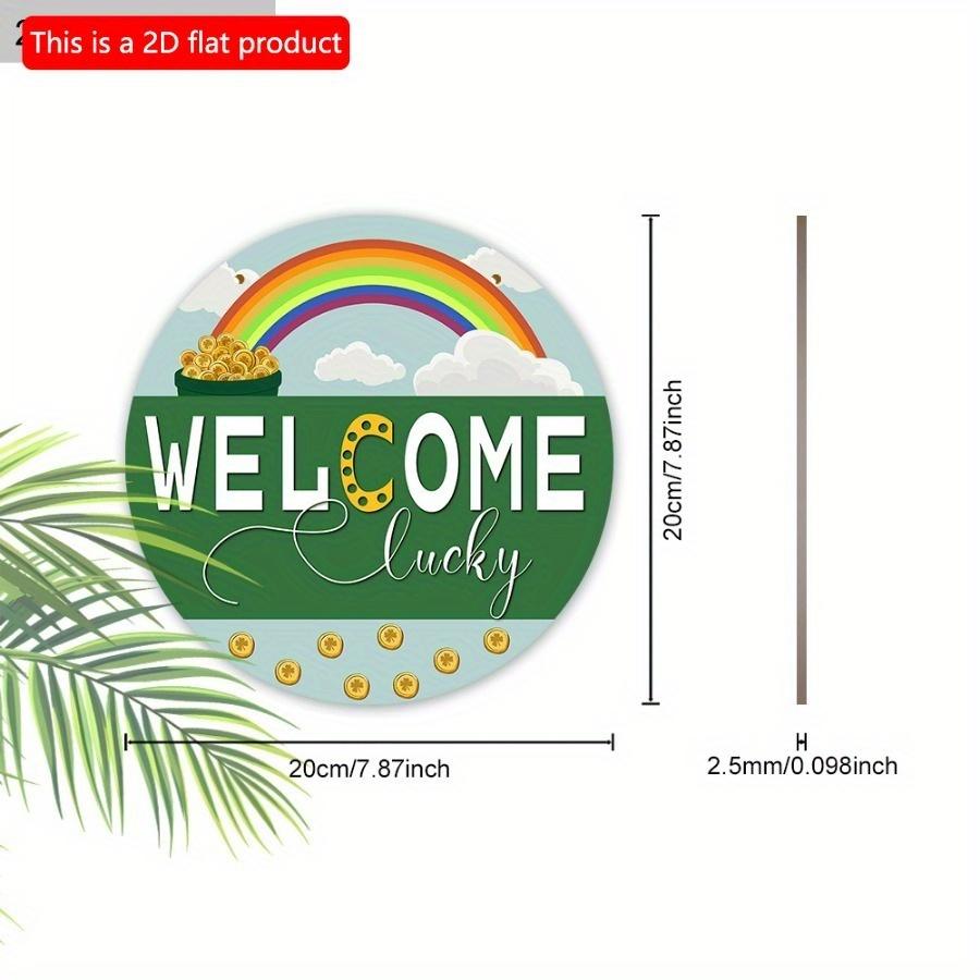 1шт 2d Flat St. Амулет ко Дню Святого Патрика: Классическая деревянная подвесная вывеска - 20 см, универсальный настенный декор для дома и не только