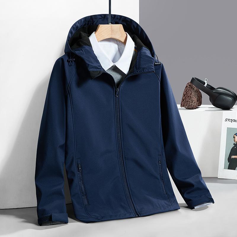 New Soft Shell Outdoor Jacket for Men and Women, Autumn and Winter Solid Color Single-sided Fleece Jacket