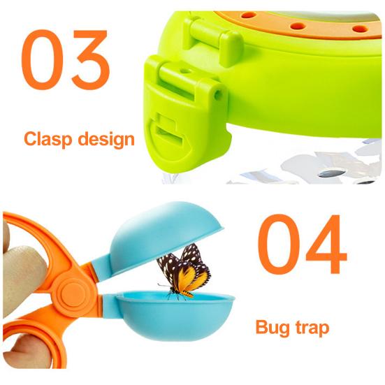 1 Set Insect Catcher Kit with LED Light Magnifying Glass Net Critter Keeper Multifunctional Insect Breeding Warehouse Outdoor Explorer Kit