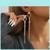 Elegant Geometric Star Gold Earrings For Women Trendy Asymmetric Tassel Design