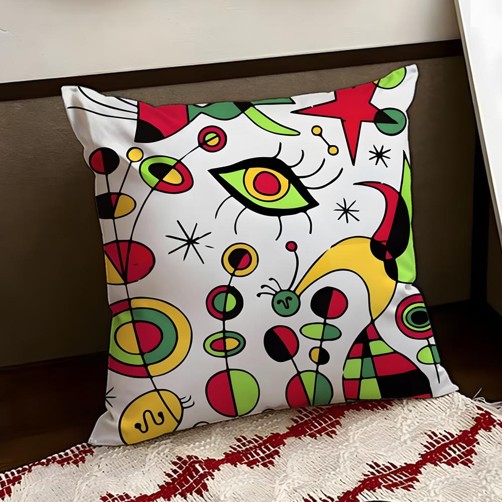 JJoan MMiros Art Cushion Cover Reversible Soft Durable Pillow Cover Home  Car MultiScene Use for Daily Comfort
