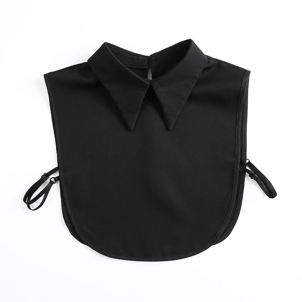 Linbaiway Chiffon Fake Collar Ladies Shirt Women False Collar for Sweater Autumn and Winter Solid Color Detachable Collar