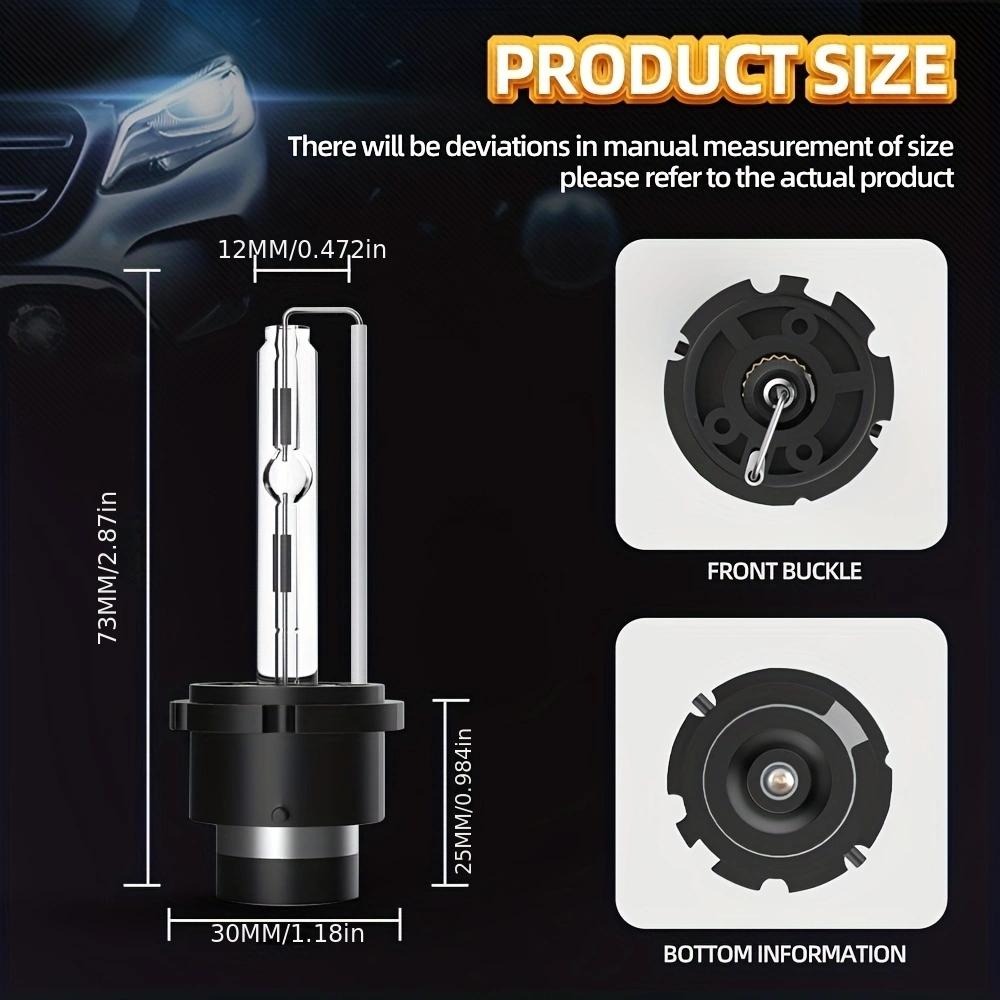 Xenon Bulbs for Motor Vehicles 6000K Bright White, Quick 5-Minute Install, No Battery Required, Fits Selected Models (2 Pack)