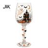 Halloween Party Supplies Wine Glass, Spooky Ghost Cat Witch Pumpkin Drinking Glass for Festive Drinkware Wines, Cocktails, Spirits, Holiday Glassware