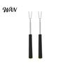 Food-grade Stainless Steel Fork 2Pcs Retractable BBQ with V-Shaped Prongs Non-Slip Handle Rust-resistant Grilling Portable Outdoor Cooking Tool