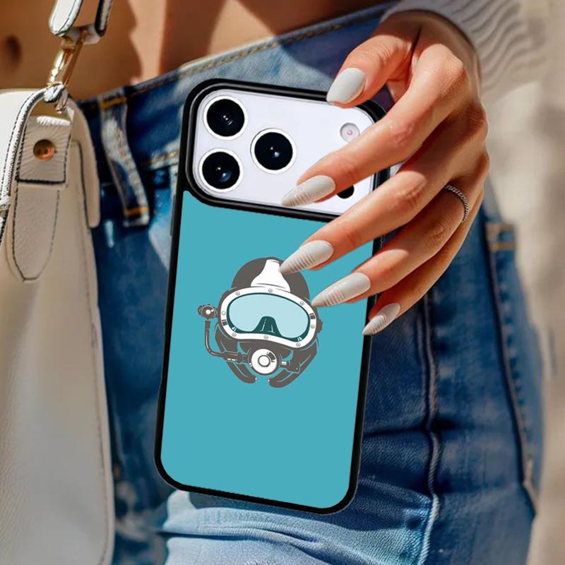 Scuba Diver Underwater Diving Phone Case For iPhone 17 Air 14 15 13 12 Max Cover For Apple 16e 11 Pro Max Plus Coque