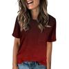 Women's Pocket Gradient Print Summer Short Sleeve Round Neck Casual Loose T-shirt Top
