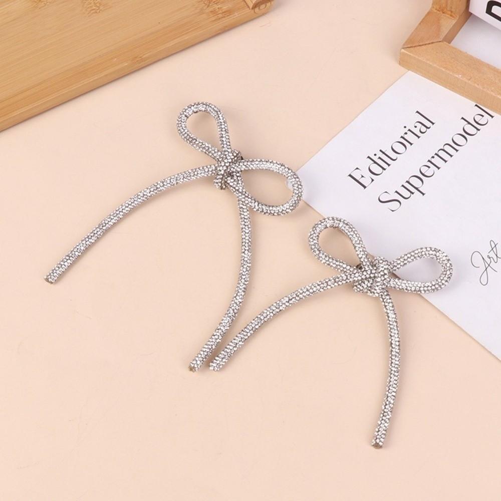 Sparkly Crystal Diamond Bow Brooch Anti Glare Tassel Sparkling Diamond Brooch Blazer Accessory