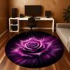 1pc Rose Purple Round Chair mat Area Rug - Non-Slip, Floor Mat for Office, Bedroom, and Indoor Decor -1002201