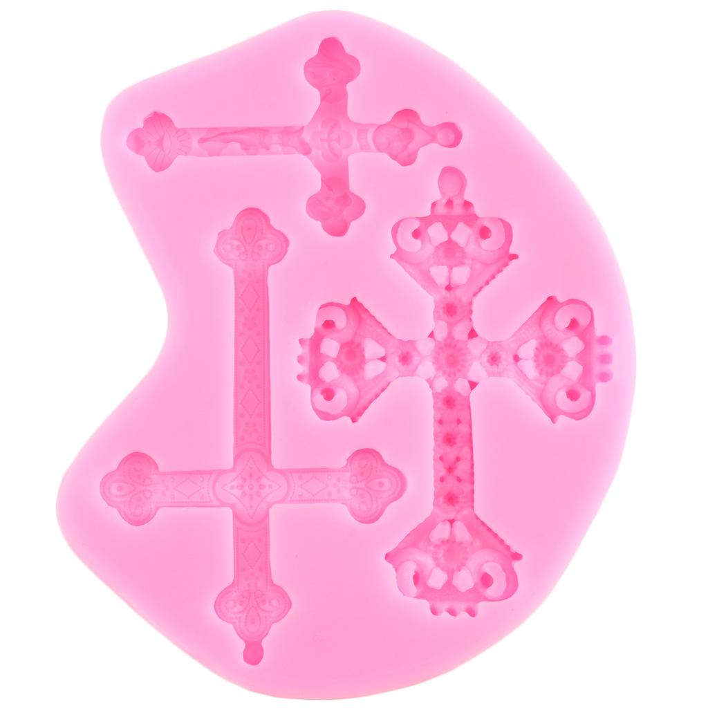 3D Cross Shape Silicone Moulds DY Wedding Cupcake Topper Fondant Cake Decorating Tools Relief Candy Resin Clay Mould Chocolate Gumpaste Moulds