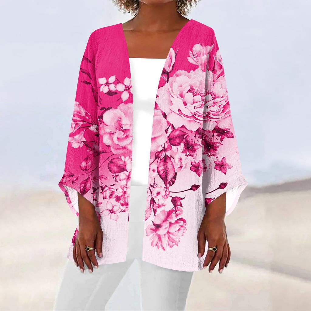 Женская повседневная модная легкая куртка средней длины с принтом, кардиган