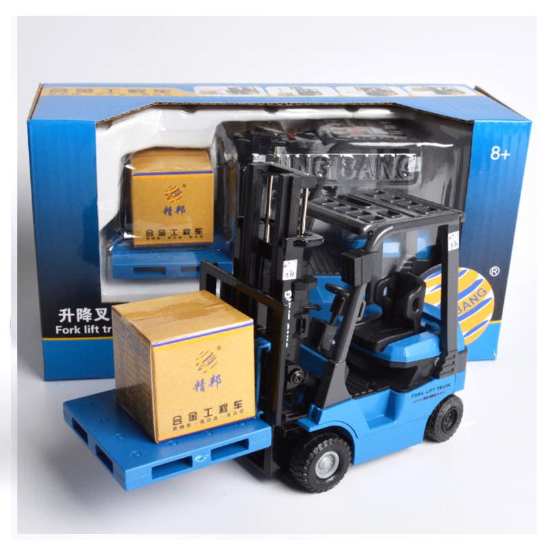 1:60 литых под давлением шарниров вилочного погрузчика модель транспортного средства Pull Back & Go Car интерактивная реалистичная игрушка для малышей мальчиков подарок B250