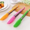 Stainless Steel Kitchen Tongs Silicone Handle BBQ Tong Non-Slip Food Tong Utensil Cooking Clip Clamp Salad Serving Baking Tool
