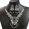 3 шт./компл. этническое винтажное ожерелье с кристаллами, женские серьги-воротники, ювелирные аксессуары