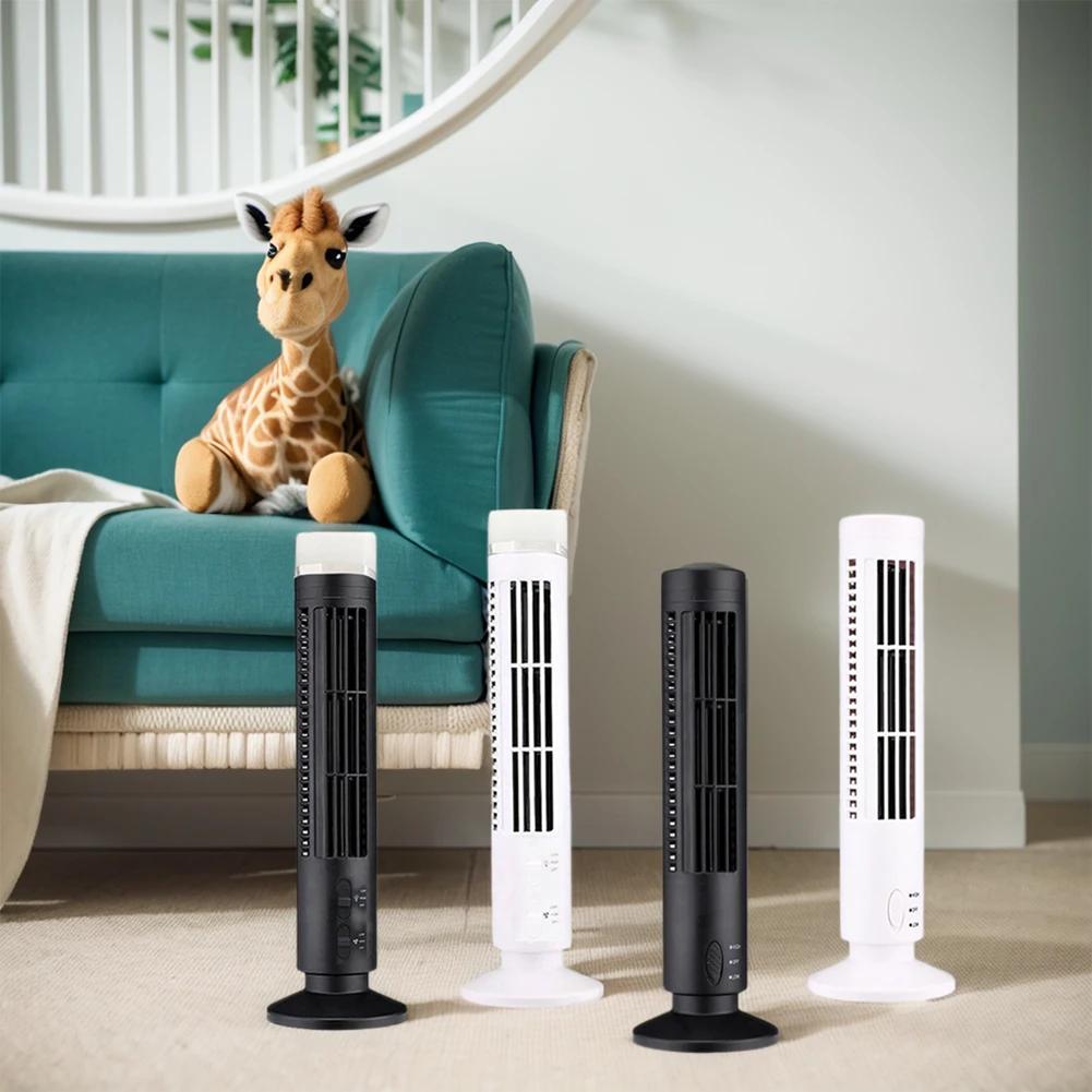 LED Tower Fan Bladeless Cooling Fan 2 Gear Speed No Leaf Air Conditioner Portable Stand Up Tower Fan for Living Room Bedroom