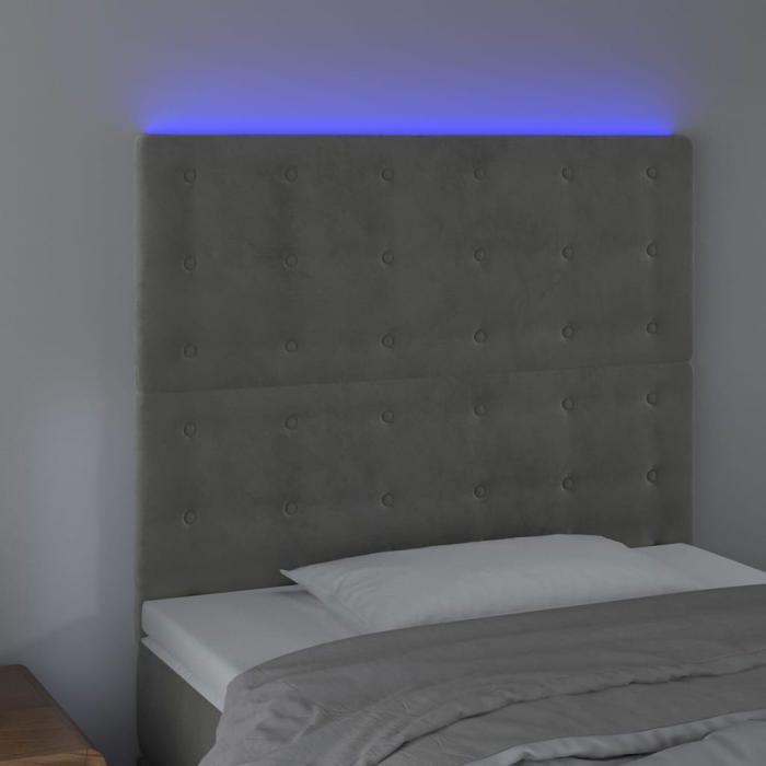 VidaXL LED Headboard Bedroom Furniture Single Bed Accessory Headboard Interior Light Grey 3122894
