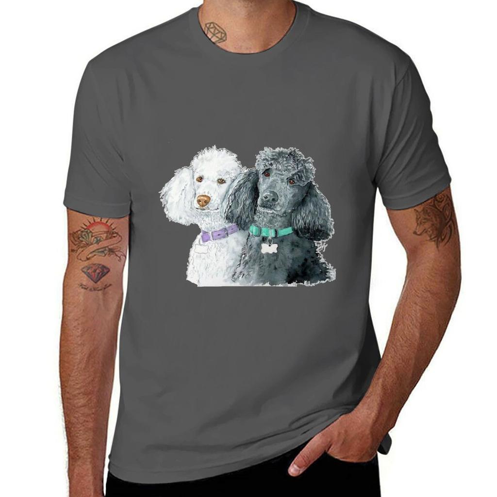 Two Poodles Tshirt Plus Size Workout Short Sleeve Top