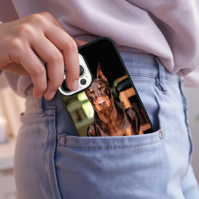 Animals Doberman dog Phone Case For iPhone 17 Air 15 16e 14 13 Pro Max Coque 12 11 Pro Max PLUS cover