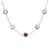 [R3824] - Silver Multicolor 'Meghan' Silver Necklace (rhodium) - 5 Mm