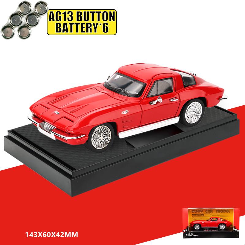 AABHB1 1:32 Chevrolet Corvette C2 Supercar Alloy Metal Diecast Model Car Home Decoration & Collectibles Hobby Display Ornaments Holiday