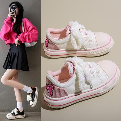 Женские повседневные милые парусиновые кроссовки на платформе. Удобные дышащие прогулочные туфли. Нескользящая парусиновая обувь на шнуровке. Легкая нарядная обувь для женщин.