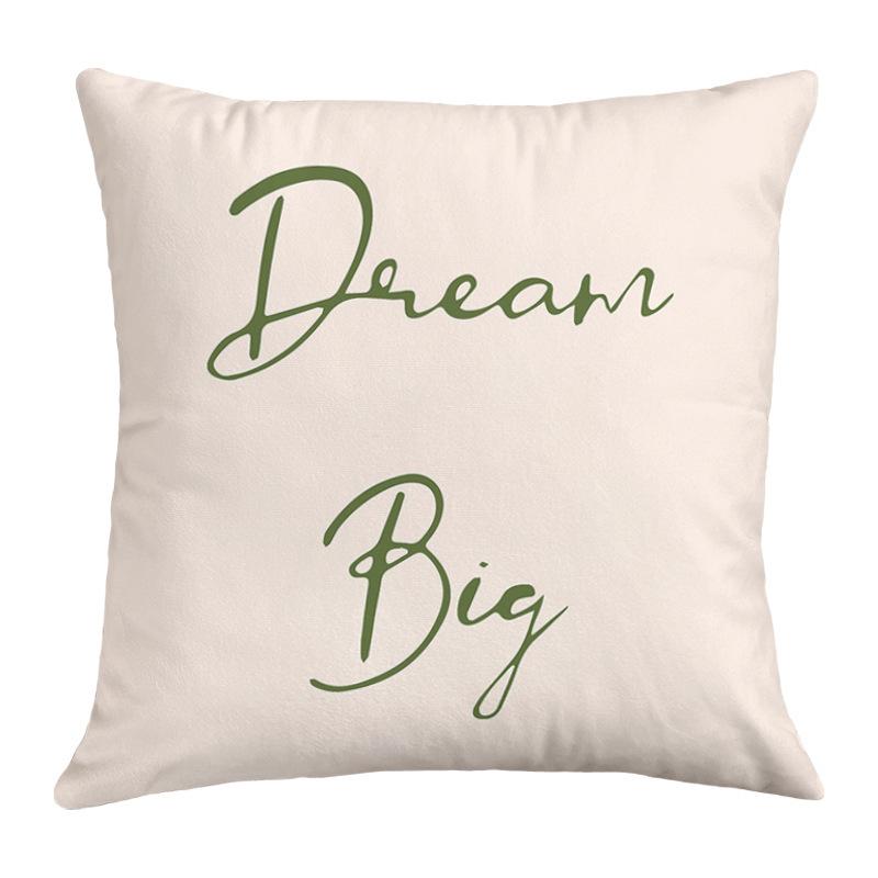 Popular Green Plant Printed Sofa Pillow, Simple Ins Style, Fresh and Refreshing Pillow
